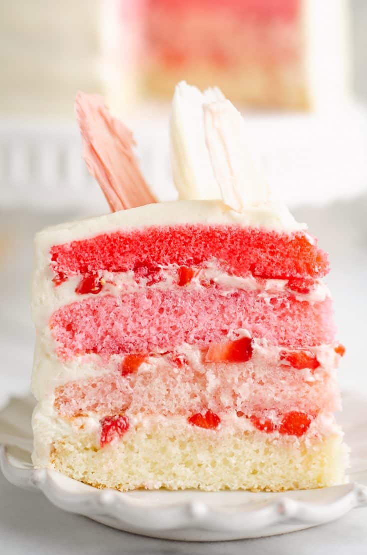 Fresh Strawberry Ombre Cake