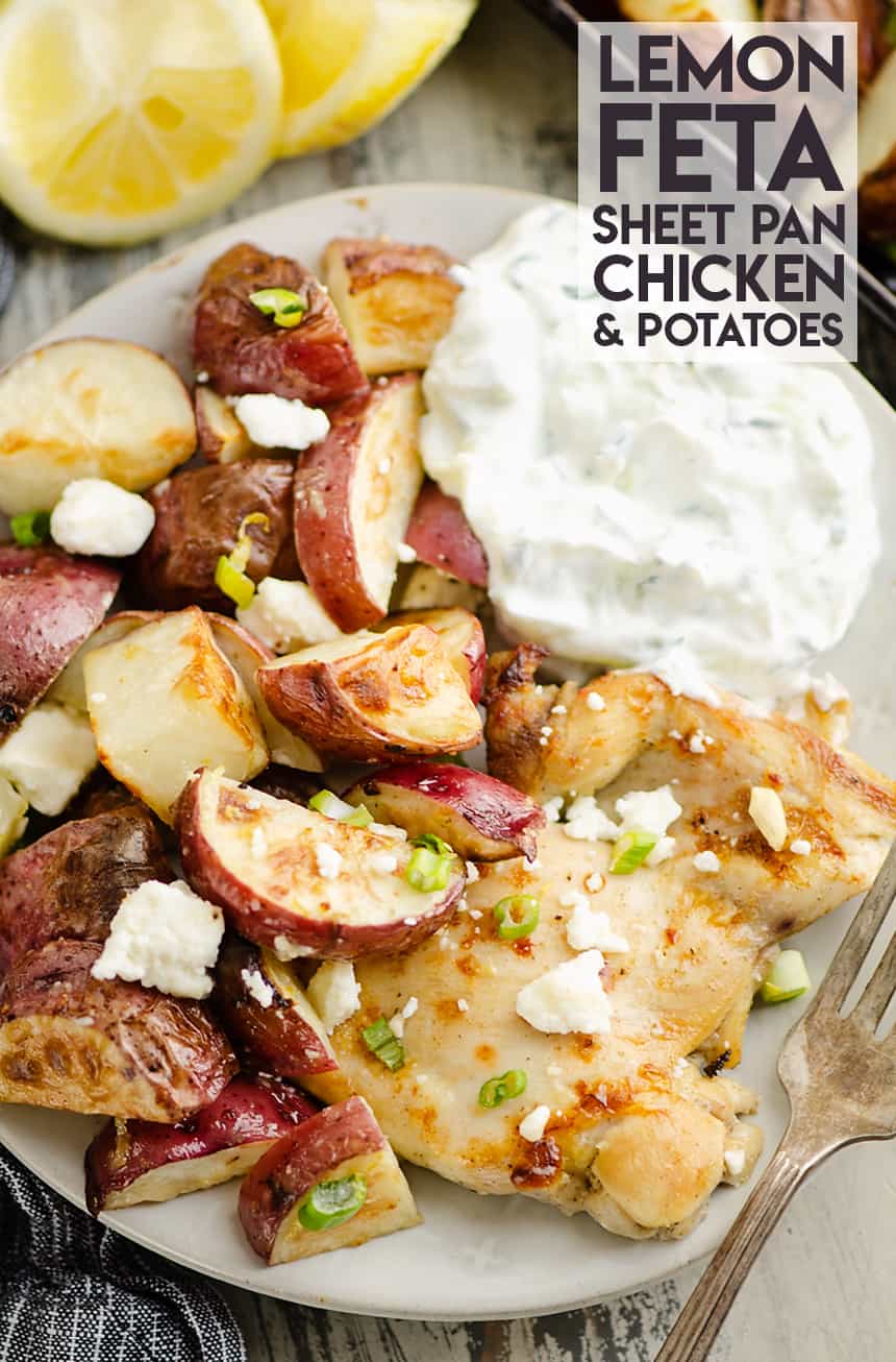 Lemon Feta Sheet Pan Chicken Thighs And Potatoes 6336