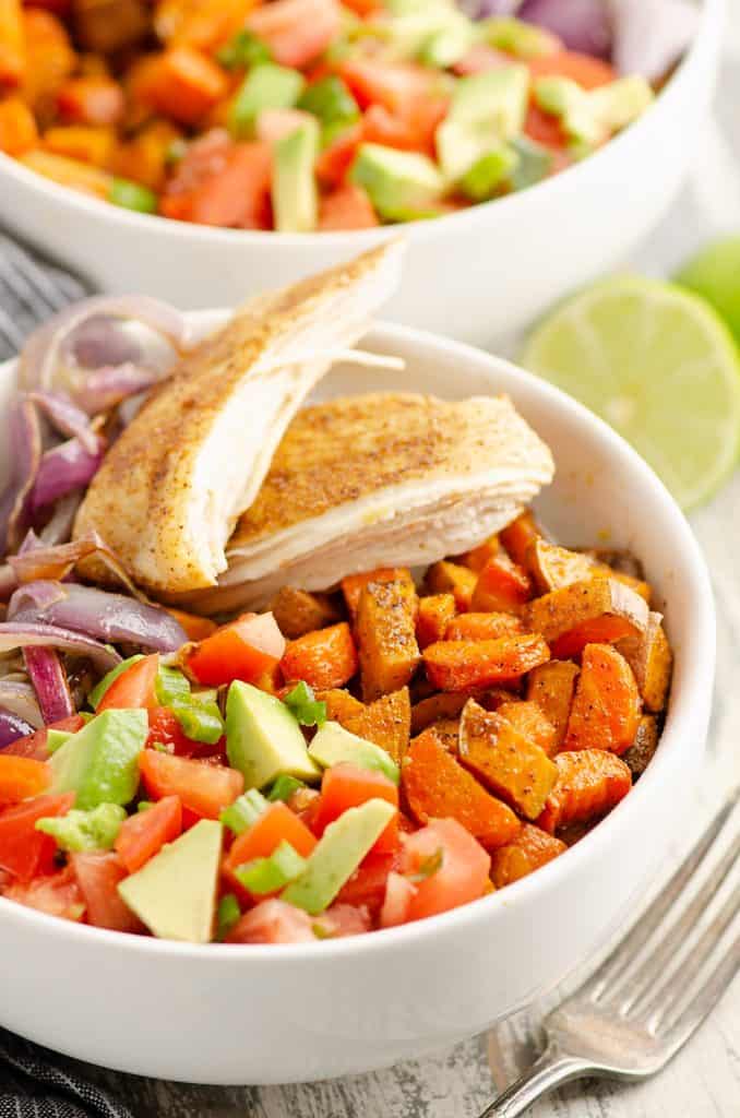 Chipotle Chicken & Southwest Root Vegetable Bowls
