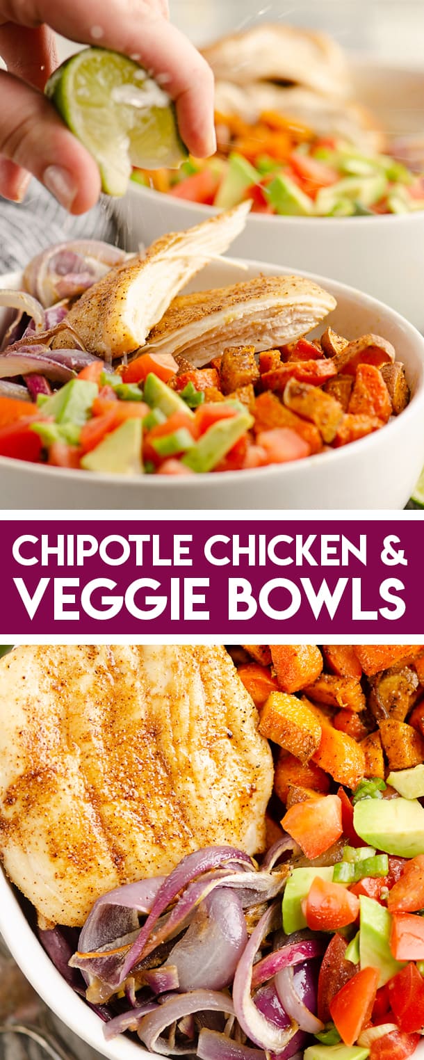 Chipotle Chicken & Southwest Root Vegetable Bowls