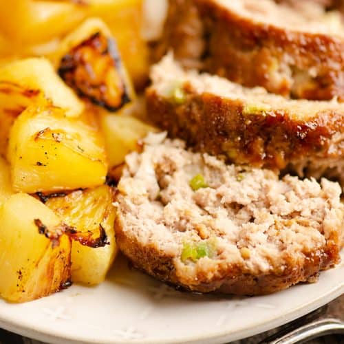 Roasted Pineapple Meatloaf Sheet Pan Dinner