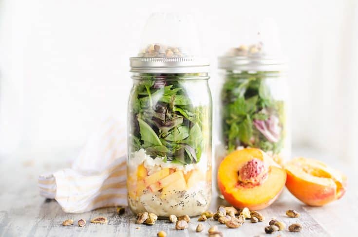 Chicken Peach Salad in a Jar