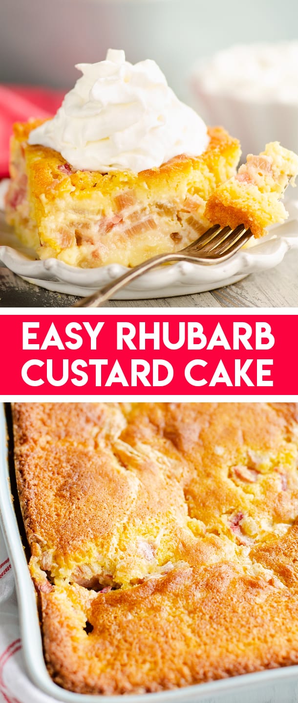 Easy Rhubarb Custard Cake