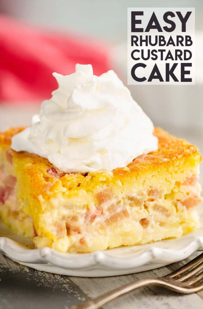 Easy Rhubarb Custard Cake