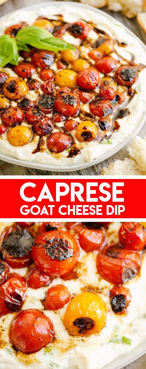 Caprese Whipped Goat Cheese Dip