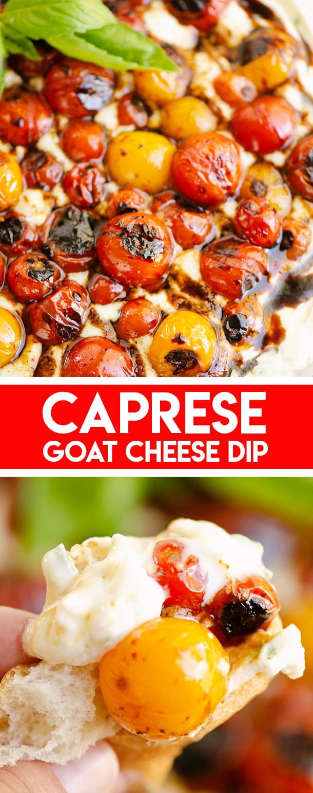 Caprese Whipped Goat Cheese Dip