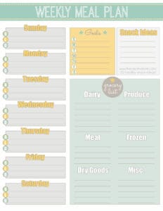 Free Printable Weekly Meal Planner + Calendar