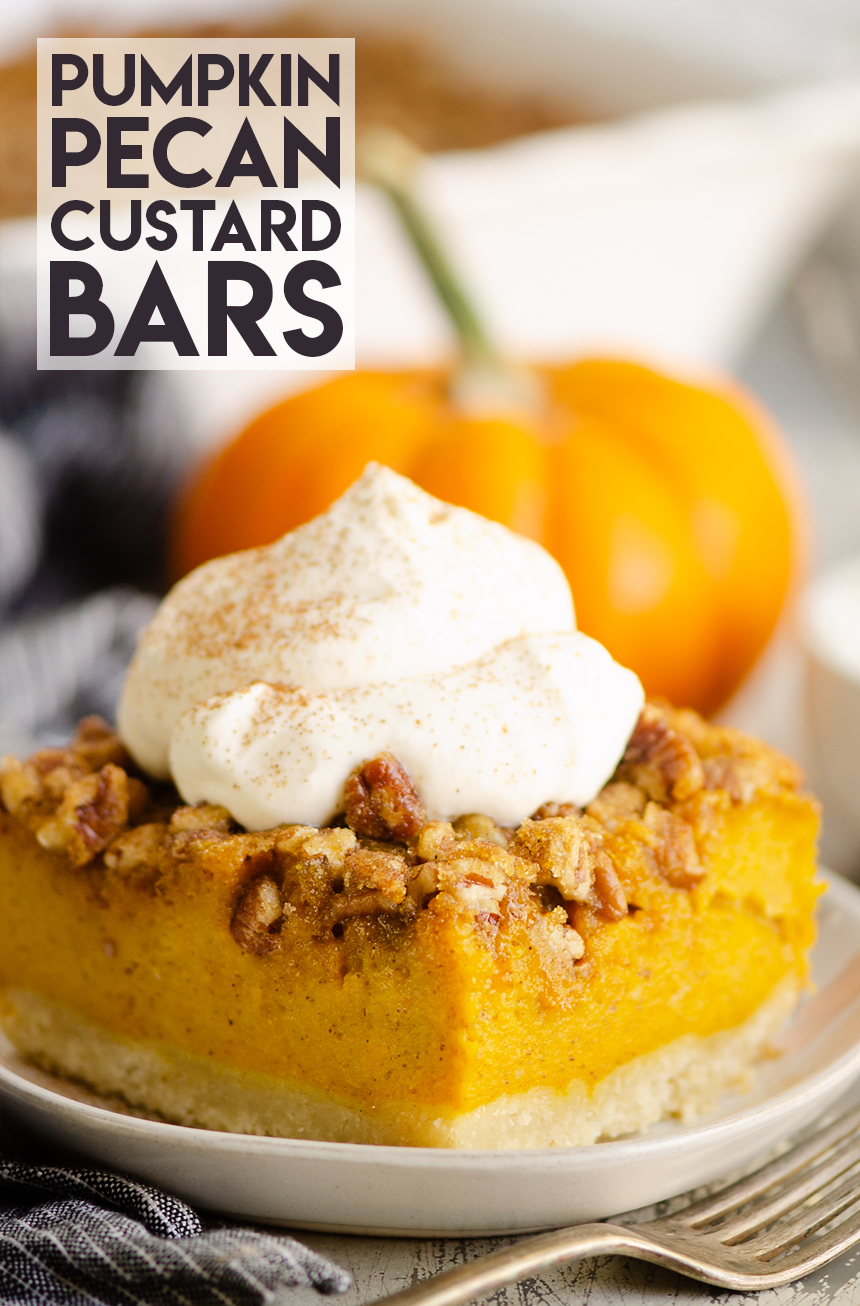 Pumpkin Pecan Custard Pie Bars