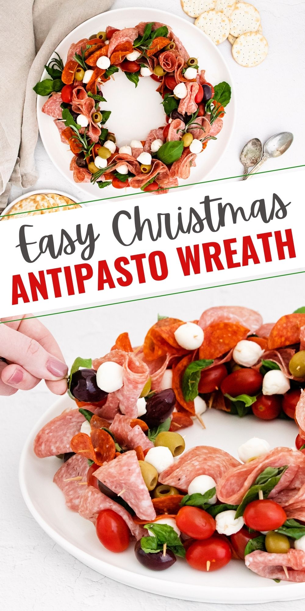 Easy Christmas Antipasto Wreath