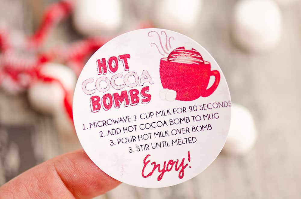 Christmas Hot Cocoa Bomb Instructions Free Printable