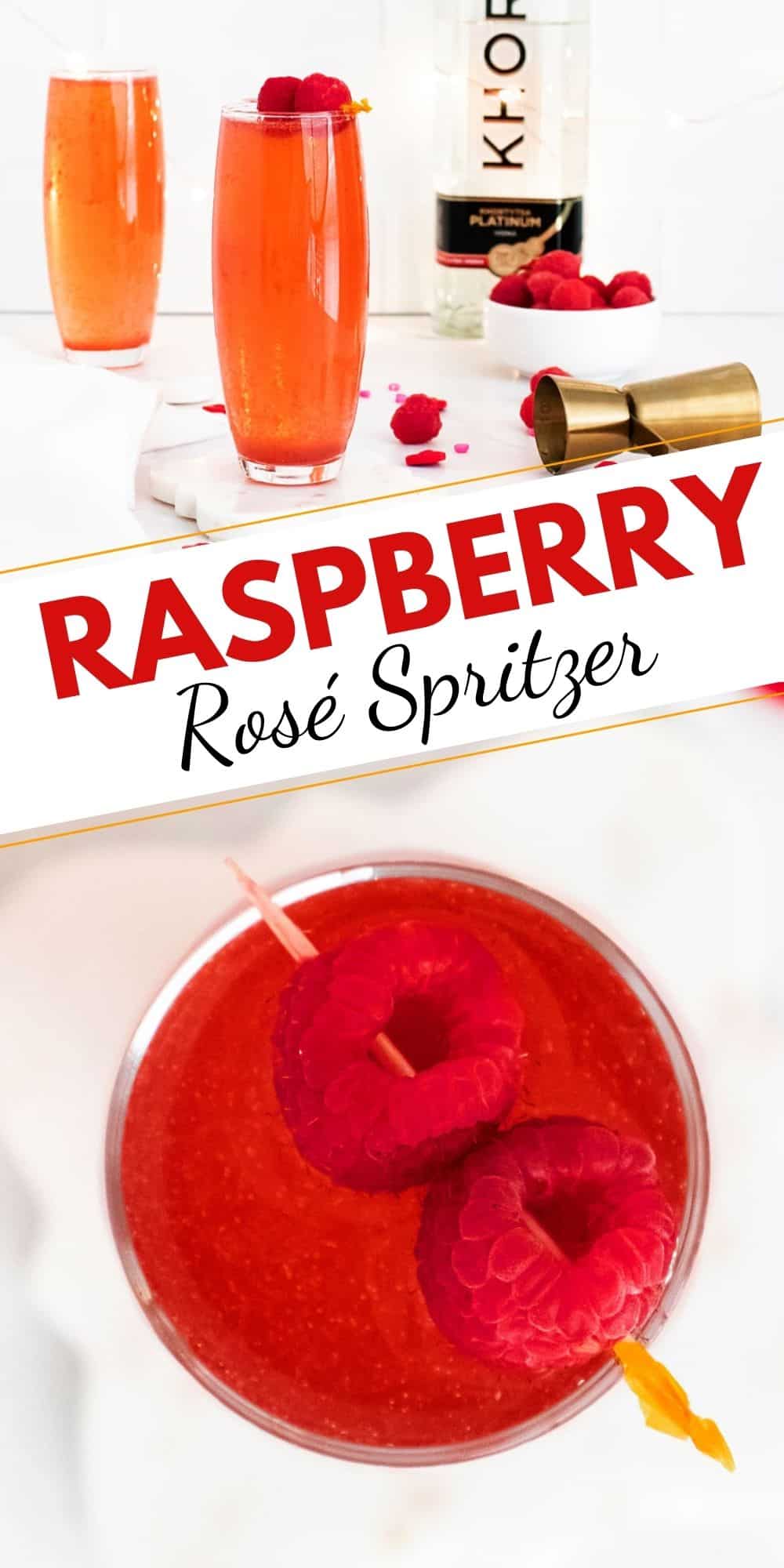 Raspberry Rosé Spritzer Cocktail