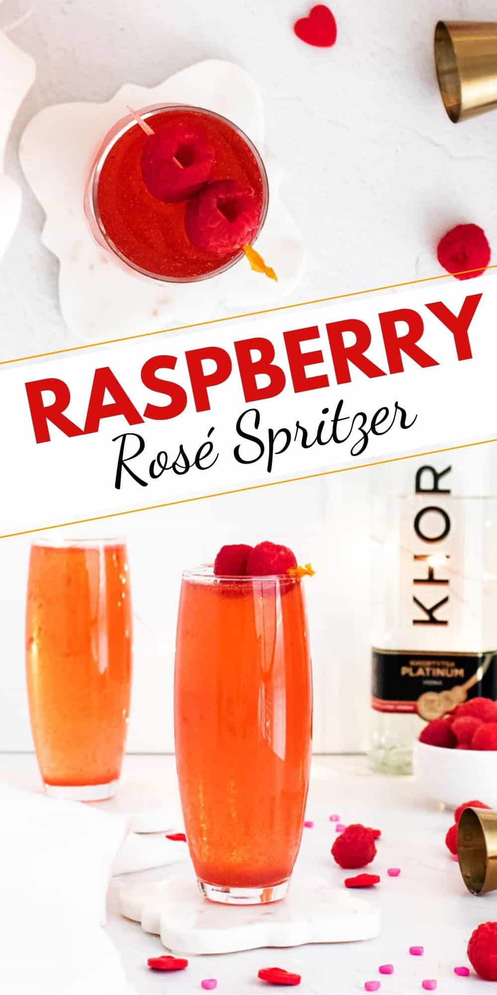 Raspberry Rosé Spritzer Cocktail