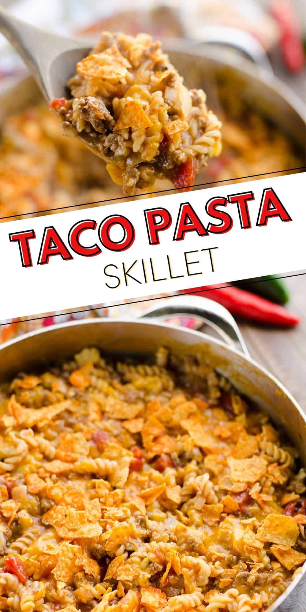 Cheesy Taco Pasta Skillet - 20 Minute Recipe