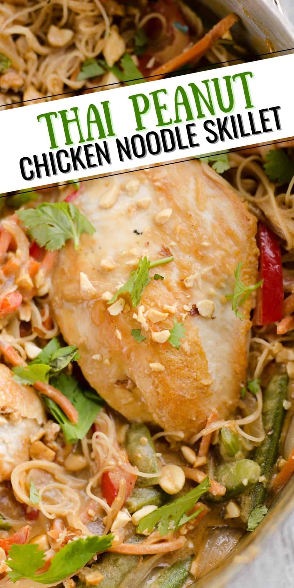 Thai Peanut Chicken Noodle Skillet - Healthy 20 Minute Recipe