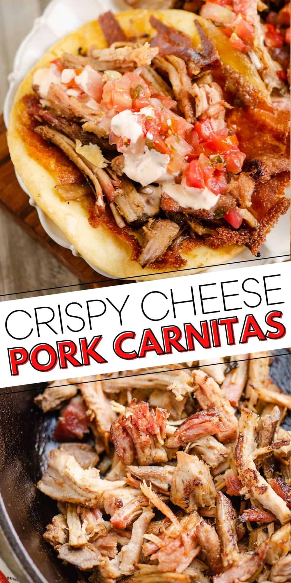 Crispy Cheese Pork Carnitas Tacos