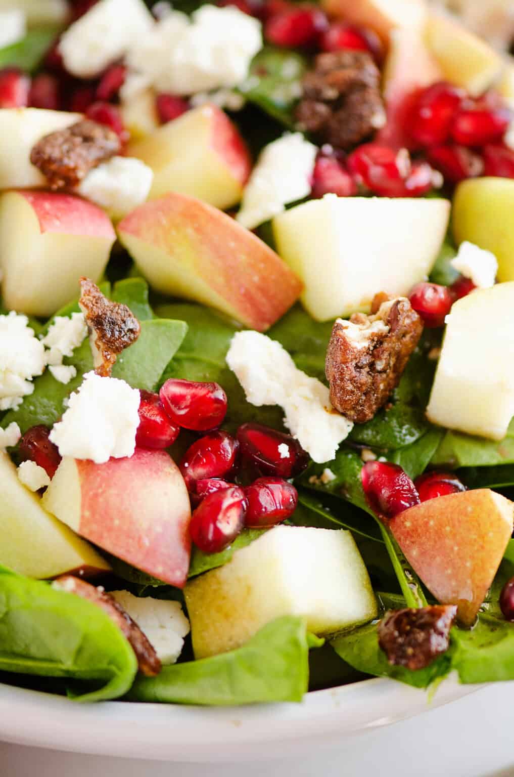 Pomegranate Apple Spinach Salad