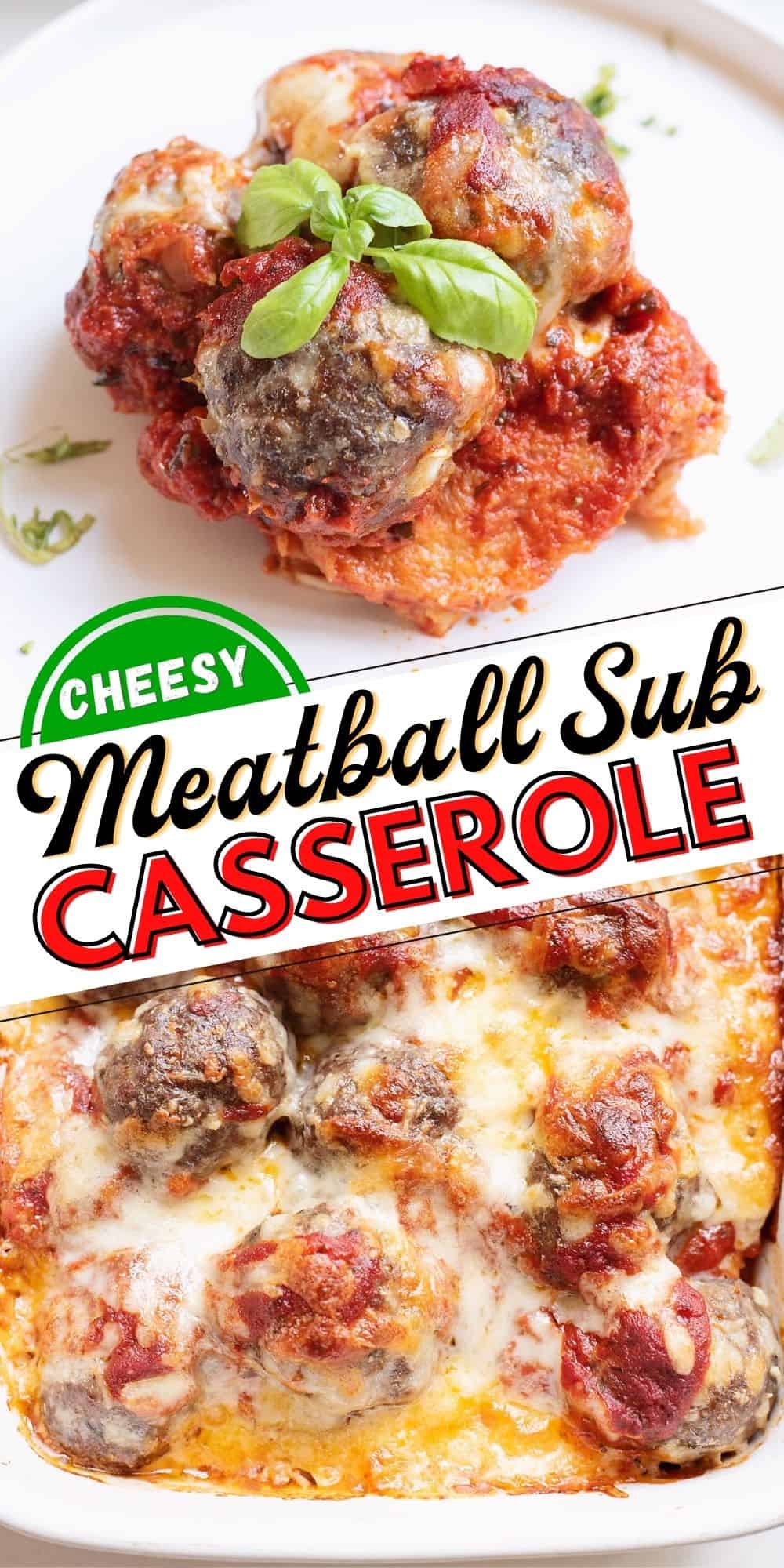 Cheesy Meatball Sub Casserole