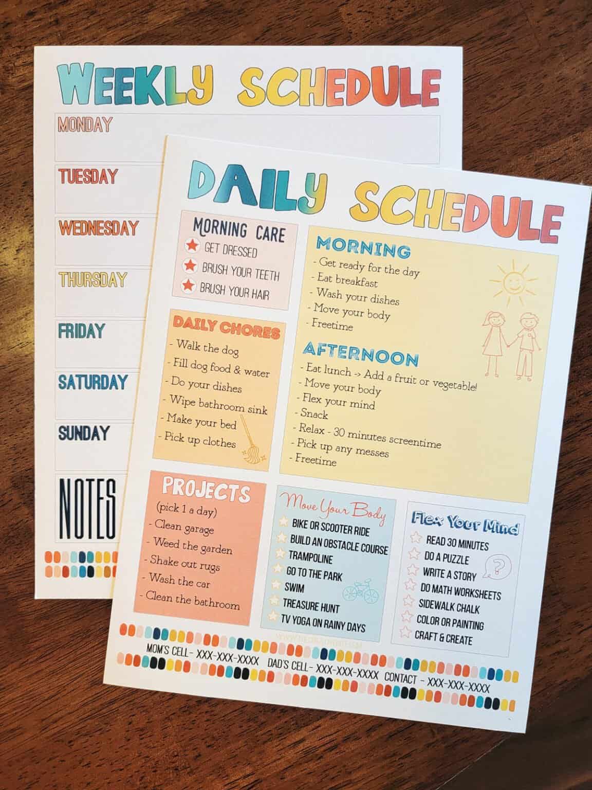 FREE Kids Daily Routine Chart