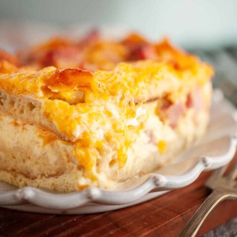 Overnight English Muffin Breakfast Casserole