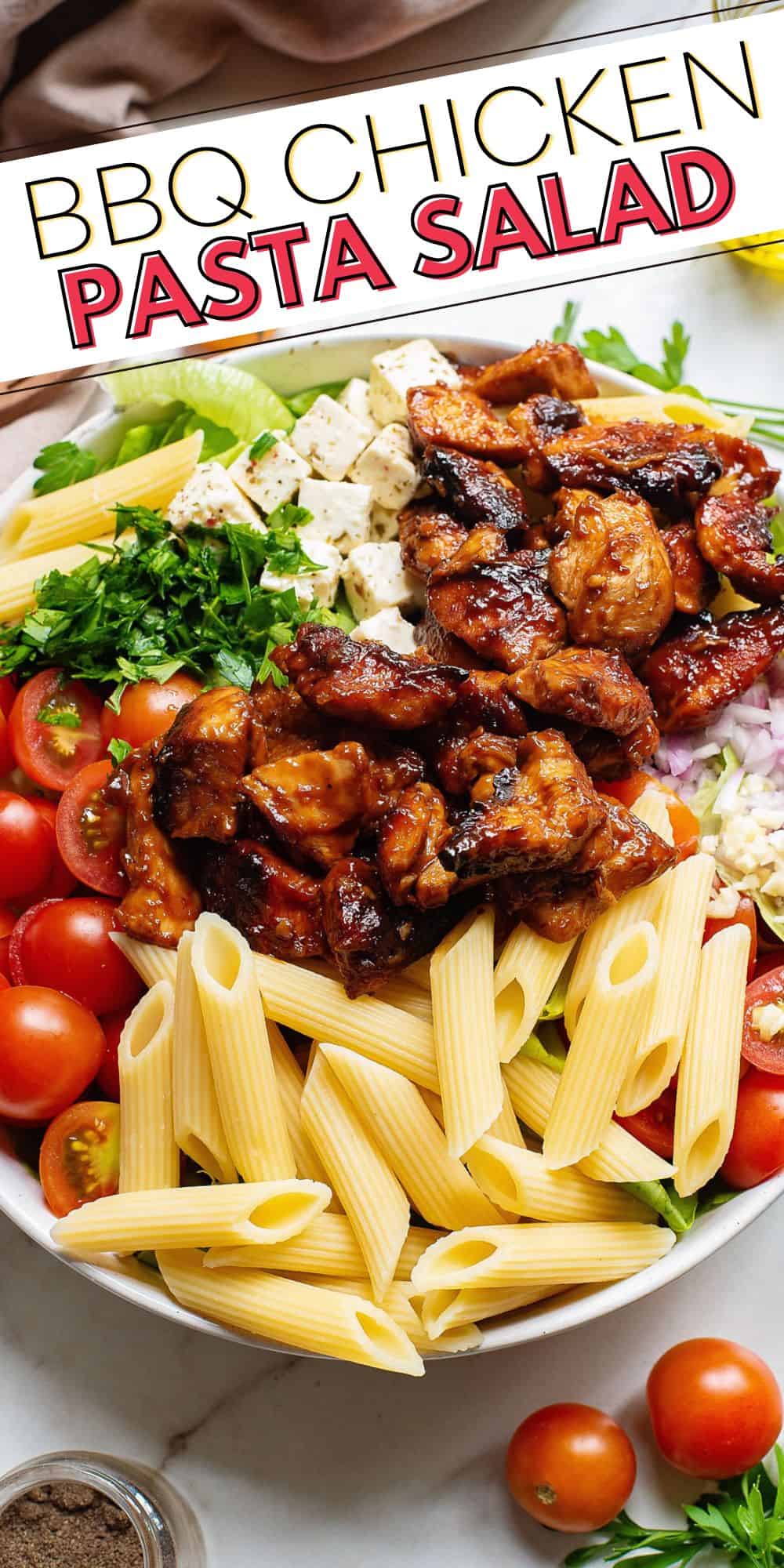 BBQ Chicken & Feta Pasta Salad