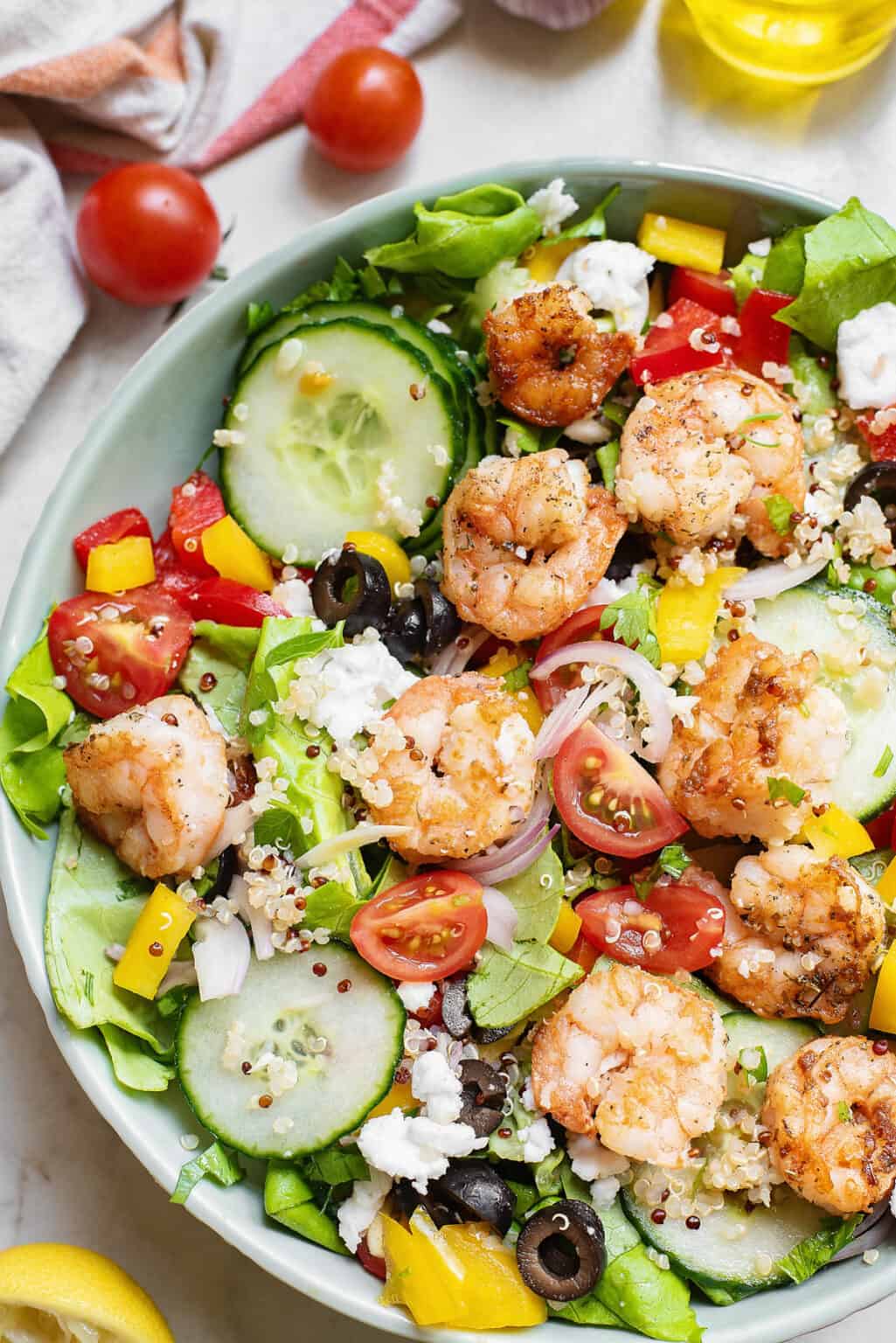 Greek Shrimp Quinoa Salad