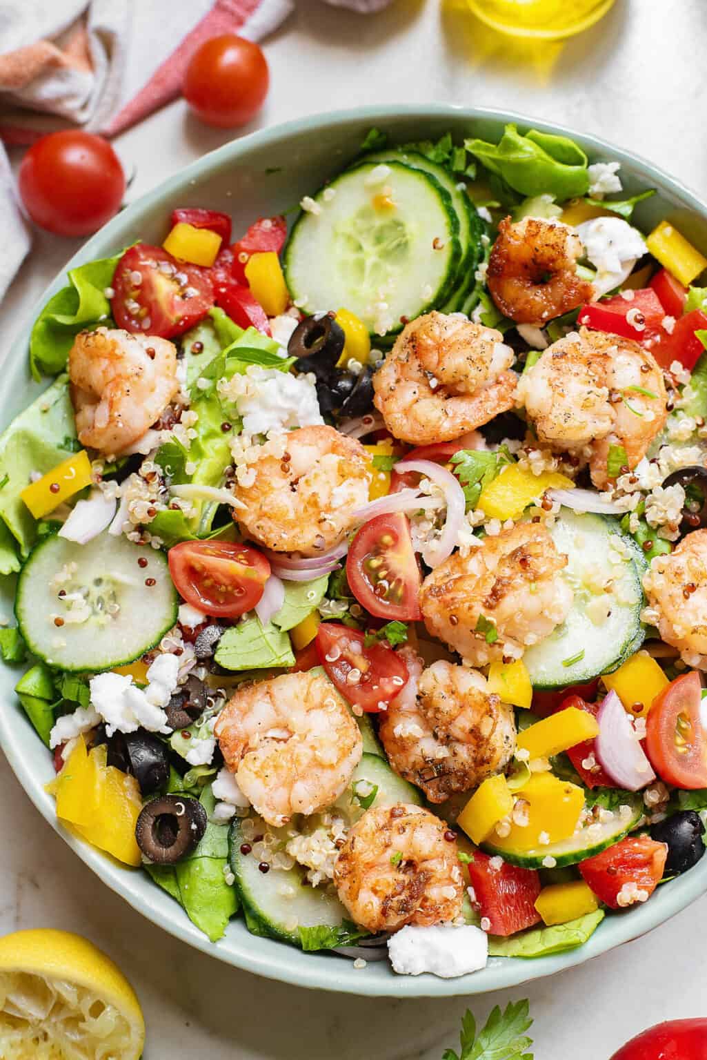 Greek Shrimp Quinoa Salad